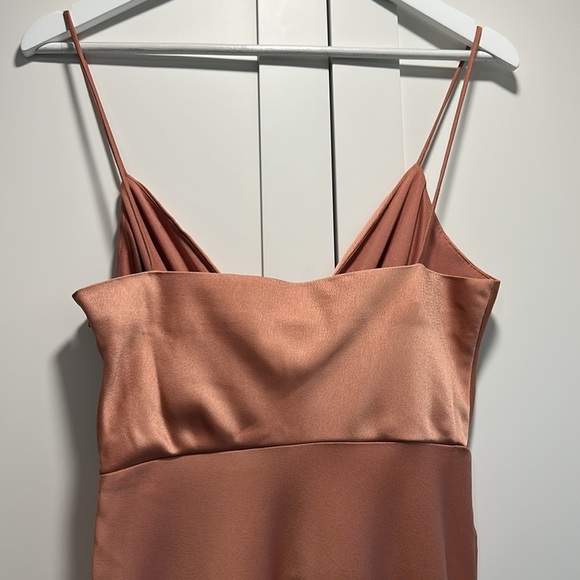 BHLDN Anthropologie Freya Satin Charmeuse Dress Gown Rose Champagne Size 6 NWT - Picture 10 of 16